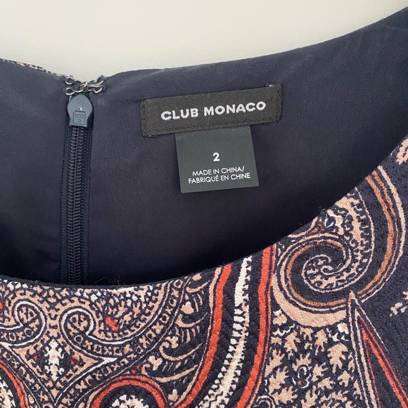 Club Monaco Paisley Silk and Wool Mini Dress - Picture 4 of 7